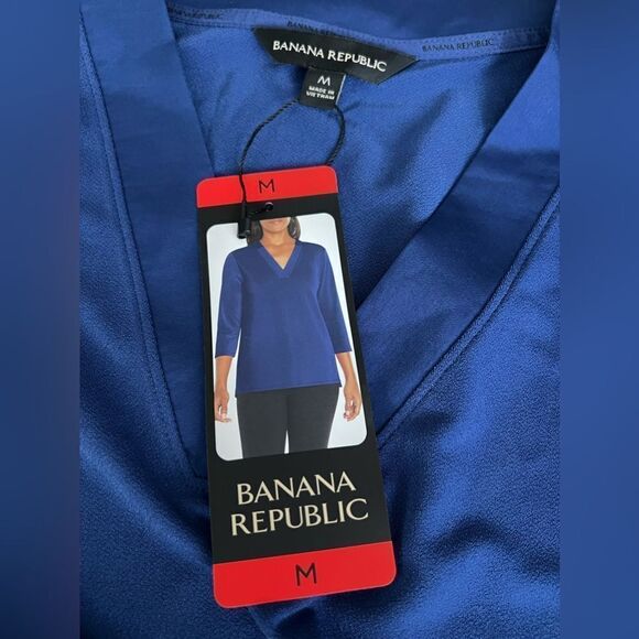 Banana Republic Woman’s 3/4 Sleeves V-neck Top Blouse - Picture 11 of 11